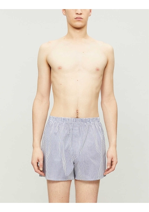 Pinstripe relaxed-fit cotton boxer shorts