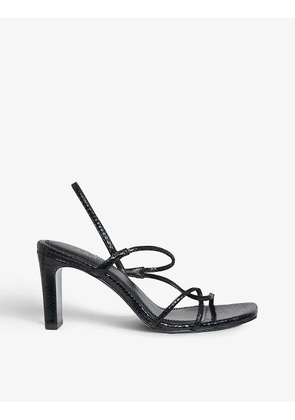 Faye snakeskin-embossed leather strappy sandals
