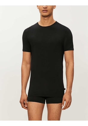 Derek Rose Mens Black Alex Modal T-Shirt, Size: M