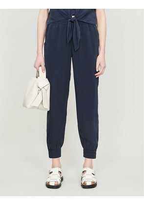 Easy cropped high-rise woven jogging bottoms
