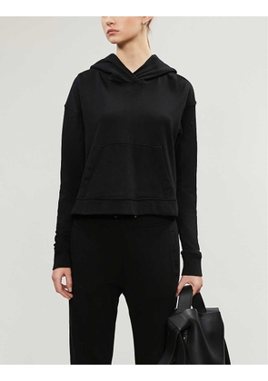 Cropped cotton-jersey hoody