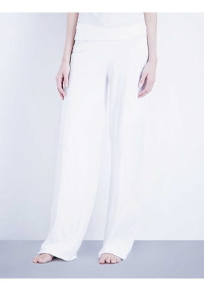 Skin Women's White Double-Layer Pima-Cotton Jersey Pyjama Bottoms, Size: XL
