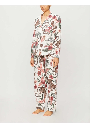 Soleia jungle-print organic cotton pyjama set