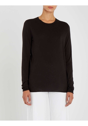 Long-sleeved pima-cotton jersey top