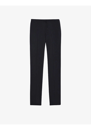 Alpha wool-flannel tapered-leg trousers