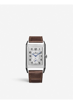 Reverso Duo stainless-steel and leather automatic watch