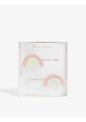 Glitter rainbow hair clips