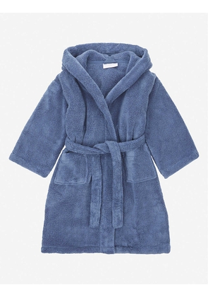 The Little White Company Bear ears hydrocotton dressing gown 2-5 years, Size: 3-4 years, Blue