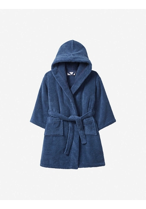 The Little White Company Hydrocotton dressing gown 5-12 years, Size: 7-8 years, Moonlight blue