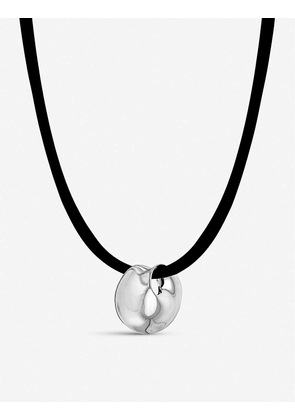 Möbius rubber and sterling silver pendant necklace