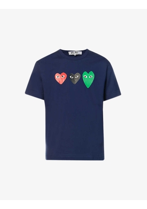 Heart-print cotton-jersey T-shirt