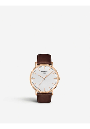 Tissot Women's Gold and Brown T109.610.36.031.00Rose Gold-Plated Stainless Steel And Leather Watch