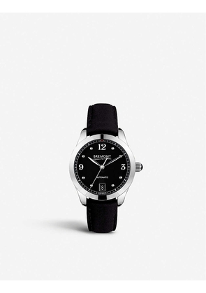 Solo-34 stainless steel and leather watch