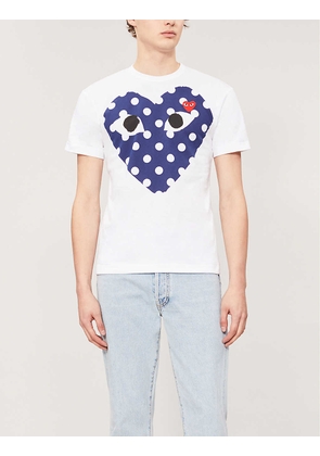 Heart-print cotton-jersey T-shirt