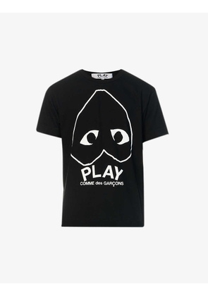 Comme Des Garcons Play Logo-print cotton t-shirt, Mens, Size: M, Black