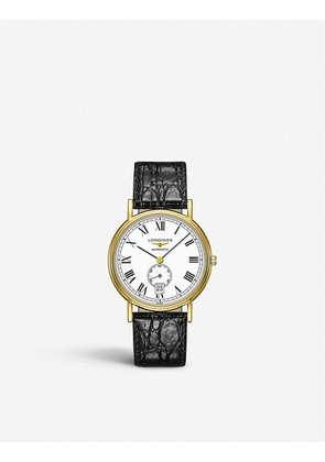 L48052112 Presence yellow-gold PVD and leather watch