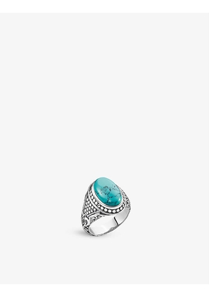 Arizona sterling silver and faux-turquoise stone signet ring