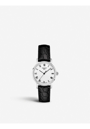 T109.210.16.033.00 Everytime stainless steel and leather watch small