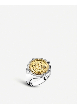 Faith, Love, Hope 18ct yellow-gold plated silver signet ring