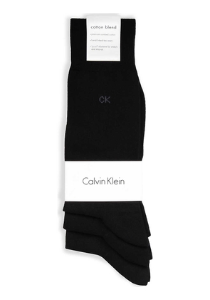 Calvin Klein Men's Black Pack Of 3 Flat-Knit Socks