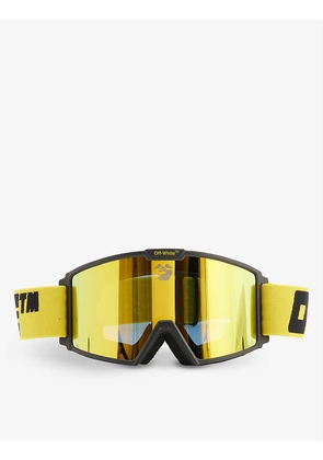 Logo-print adjustable-strap ski goggles
