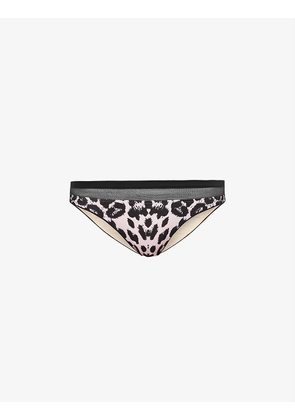 Zenaya leopard-print mid-rise bikini bottoms