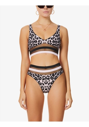 Zenaya leopard-print V-neck bikini top