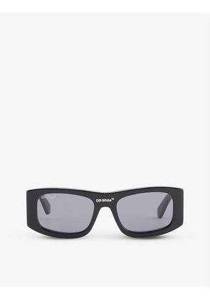 Lucio logo-print rectangular acetate sunglasses