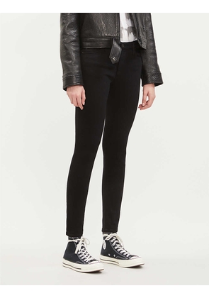 Ag Women's Super Black The Farrah Super-Skinny Mid-Rise Jeans, Size: 30