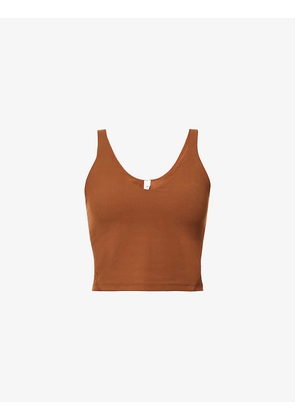 Align cropped stretch-woven top