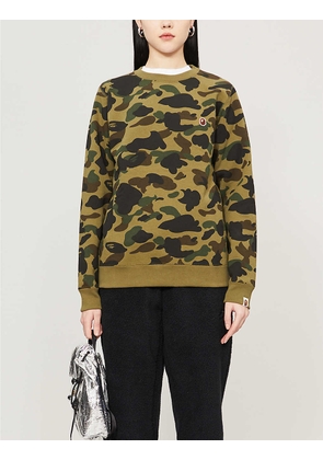 Camouflage-patterned cotton-jersey jumper