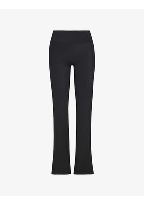 Glam wide-leg high-rise stretch-woven trousers