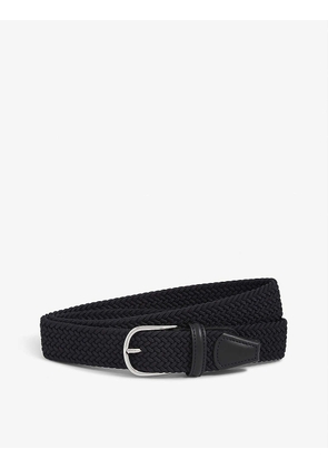Andersons Mens Navy Blue Elasticated Woven Belt, Size: 38