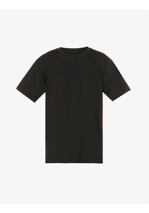 Contrast-stitching crewneck cotton-jersey T-shirt