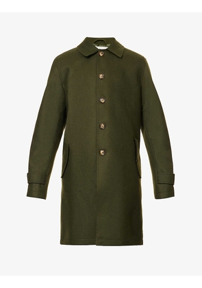 Shelter flap-pocket relaxed-fit wool-blend coat