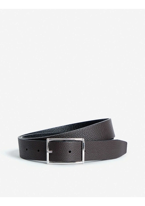 Andersons Mens Dark Brown Grained Leather Reversible Belt, Size: 32
