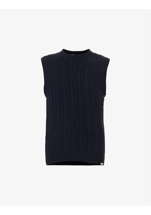 Rain crewneck recycled-polyamide and recycled wool-blend vest