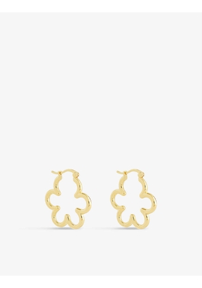 Wavy 14ct gold-plated sterling-silver hoop earrings