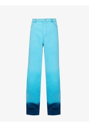 Gradient relaxed-fit straight-leg organic-denim jeans