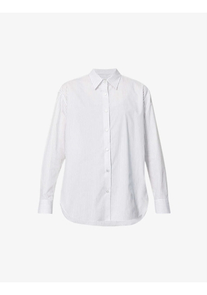 Striped relaxed-fit cotton-poplin shirt