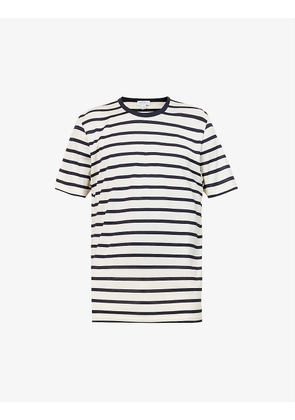 Striped crewneck cotton-jersey T-shirt