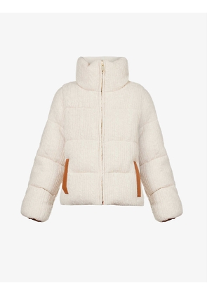 Kensington funnel-neck wool-blend jacket