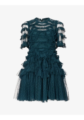 Marilla ruffle-trim recycled-polyester mini dress