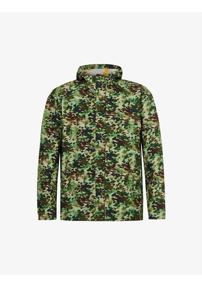 Camouflage-pattern relaxed-fit cotton hooded jacket