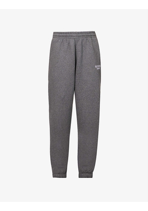 Logo-embroidered tapered-leg mid-rise organic-cotton jogging bottoms