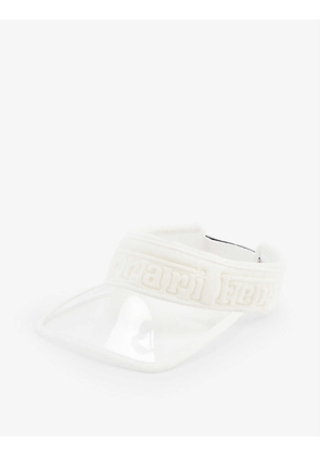 Logo-embossed cotton visor cap