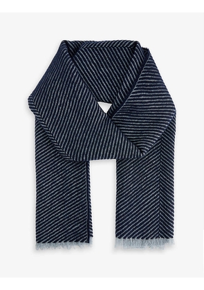 Striped wool and cashmere-blend scarf