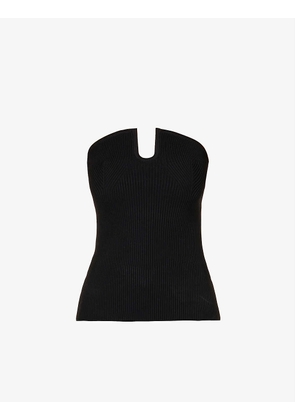 Delfina slim-fit recycled viscose-blend knitted top