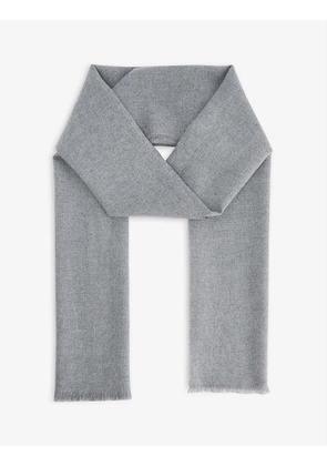 Fringed-edge extra-fine merino-wool scarf