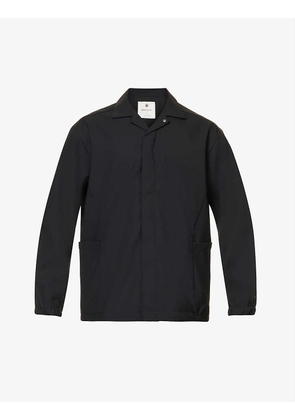 Hybrid Wool concealed-button wool-blend shirt